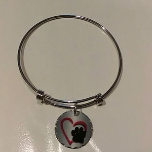 Puppy love charm bangle bracelet